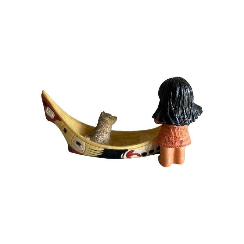 Northwest Dugout Canoe Figurine